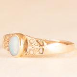 Anello a fascia vintage in oro giallo 8K con opale (0.25ct ca.) e perline bianche, anni ‘70