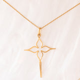 Collana francese vintage con catenina in oro giallo 18K e con tre ciondolo in oro giallo 18K