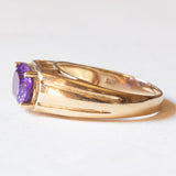 Anello a fascia vintage in oro giallo 9K con ametista (2.20ct ca.), anni ‘60/‘70