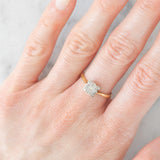 Anello antico in oro giallo 18K e platino con diamanti (0.09ctw ca.), anni ‘10/‘20