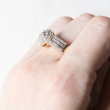 Anello vintage in oro giallo e bianco 14K con diamanti (0.51ctw ca.), anni ‘80