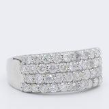 Anello a fascia in platino con pavé di diamanti di taglio brillante (1ctw), anni ‘80