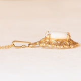 Collana vintage con catenina in oro giallo 9K e con pendente in oro giallo 9K con opale (1ct ca.), anno 1981
