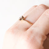 Anello Toi et Moi vintage in oro giallo 14K con diamanti di taglio vecchia Europa (0.20ctw ca.), anni ‘60/‘70