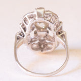 Anello Art Déco in platino e in oro bianco 14K con diamanti (0.87ctw ca.), anni ‘30