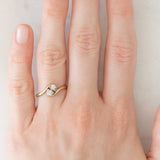 Toi et Moi vintage in oro giallo 9K con diamanti di taglio brillante (0.28ctw ca.), anni ‘80