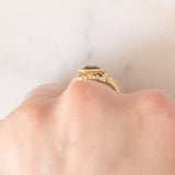 Anello da cocktail vintage in oro giallo 14K con quarzo citrino (1.80ct ca.), anni ‘40