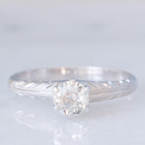 Solitario vintage in stile Art Déco in platino con diamante (0.40ct)