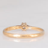Solitario vintage in oro giallo 9K con diamante di taglio brillante (0.10ct ca.), anno 1982