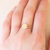 Anello da sigillo vintage in oro giallo 9K, anni ‘60