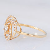 Anello tourbillion in oro giallo 18K con diamanti (0.45ctw), anni ‘80