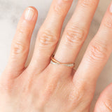 Anello vintage a fiocco in oro rosa e bianco 14K con diamanti