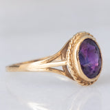 Anello da cocktail vintage in oro giallo 9K con ametista (1ct ca.), anno 1991