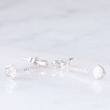 Orecchini pendenti vintage in oro bianco 18K con diamanti (1.15ctw), anni ‘90