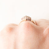 Anello vintage in oro giallo e bianco 9K con diamanti (0.08ctw ca.), anno 1993