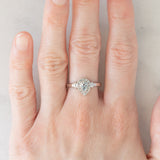 Anello vintage in oro bianco 9K con acquamarina (0.20ct ca.) e diamanti di taglio brillante (0.14ctw ca.), anni ‘90