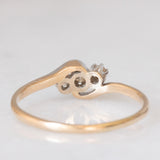 Trilogy antico in oro giallo 9K e platino con diamanti (0.10ctw ca.), anni ‘10/‘20