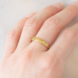 Veretta vintage in oro giallo 9K con sfeni (0.62ctw ca.)