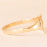 Anello da sigillo vintage a forma di cuore in oro giallo 9K
