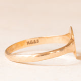 Anello da sigillo vintage in oro giallo 9K, anno 1956