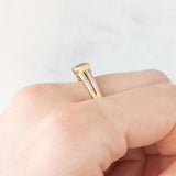 Anello vintage in oro giallo 8K con rodolite e diamanti, anni ‘80