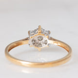 Anello a margherita vintage in oro giallo 9K con diamanti di taglio brillante (0.33ctw ca.), anni ‘80