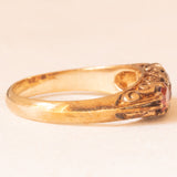 Anello vintage in oro giallo 9K con tormaline arancioni (0.80ctw ca.) e diamanti (0.04ctw ca.), anno 2006