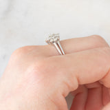 Anello vintage in oro bianco 14K con diamanti di taglio brillante (0.58ctw ca.), anni ‘60/‘70