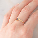 Anello Toi et Moi vintage in oro giallo 18K con zaffiri, anni ‘70