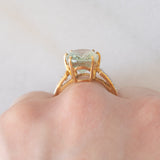 Anello da cocktail vintage in oro giallo 9K con ametista Rio Grande (4.60ct ca.) e zirconi bianchi