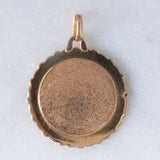 Ciondolo vintage “Plus qu’hier moins que demain” in oro giallo 18K con diamante e rubini
