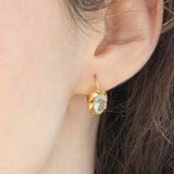Orecchini vintage in oro giallo 14K con acquamarine (1.60ctw ca.), anni ‘70