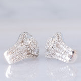 Orecchini vintage in oro bianco 14K con diamanti (0.90ctw ca.), anni ‘80