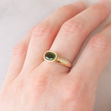 Solitario vintage in oro giallo 9K con cromodiopside (1ct ca.), anni ‘80