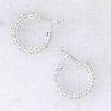 Orecchini a cerchio vintage in oro bianco 18K con diamanti (1.46ctw)
