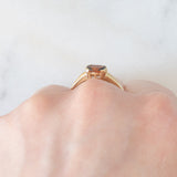 Solitario vintage in oro giallo 9K con granato (0.62ct ca.), anni ‘60/‘70