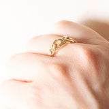 Anello vintage con infinito e cuori in oro giallo 14K