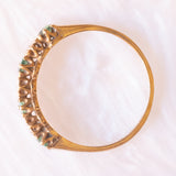 Veretta vintage in oro giallo 9K con smeraldi (0.12ctw ca.) e diamanti, anno 1977