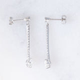Orecchini pendenti vintage in oro bianco 18K con diamanti (1.15ctw), anni ‘90