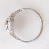 Anello “target” Art Déco in platino con diamanti (0.74ctw ca.), anni ‘20/‘30
