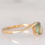 Solitario in oro giallo 9K con tormalina azzurra (0.34ct ca.)