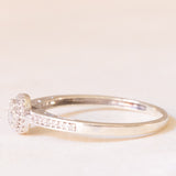 Anello vintage in oro bianco 9K con diamanti (0.22ctw ca.), anni ‘90