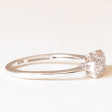 Anello “trilogy” in oro bianco 18K con diamanti (0.42ctw ca.), anni ‘80