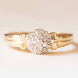 Anello in oro giallo e bianco 14K con diamanti (0.17ctw ca.), anni ‘60