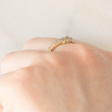 Anello a fascia vintage in oro giallo 9K con diamanti (0.18ctw ca.)