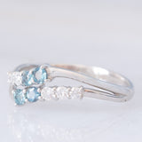 Anello contrarier vintage in platino con alessandriti (0.30ctw) e diamanti (0.21ctw)