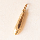 Ciondolo vintage a forma di scarpetta da ballerina in oro giallo 18K