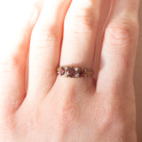 Anello vintage in oro giallo 9K con tormaline arancioni (0.80ctw ca.) e diamanti (0.04ctw ca.), anno 2006