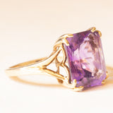 Anello da cocktail vintage in oro giallo 9K con ametista (3.80ct ca.), anno 1999