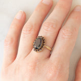 Anello a margherita vintage in oro giallo 8K con granati (2.60ct ca.), anni ‘50/‘60